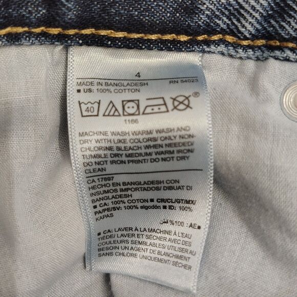 Old Navy Slouchy Straight Distressed High Rise Women's Sz 4 Button Fly Jeans - Picture 5 of 5